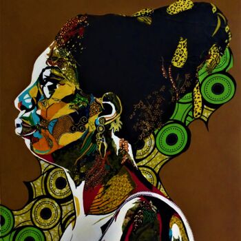 「Nina Simone」というタイトルのコラージュ Olivier Bouvardによって, オリジナルのアートワーク, コラージュ