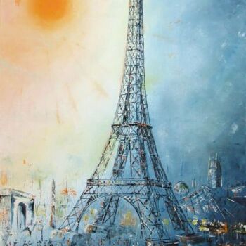 Painting titled "paris" by Olivier Dazelle, Original Artwork, Oil