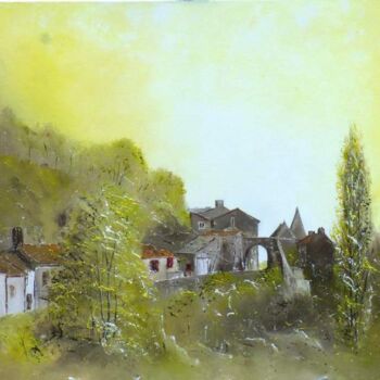 Malerei mit dem Titel "Argenton les vallées" von Olivier Dazelle, Original-Kunstwerk, Öl