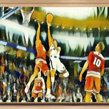 Painting titled "Basketball série 1#…" by Olivier De Tullasky, Original Artwork, Acrylic