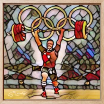 Painting titled "Weightlifting série…" by Olivier De Tullasky, Original Artwork, Acrylic