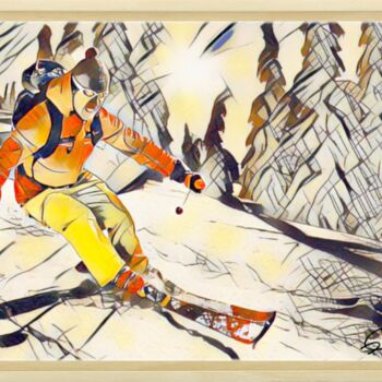 Painting titled "Ski série 1#17" by Olivier De Tullasky, Original Artwork, Acrylic