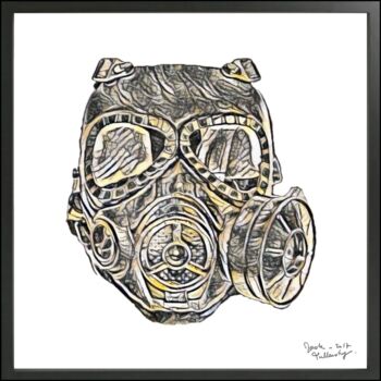 Dibujo titulada "Mask 1#17" por Olivier De Tullasky, Obra de arte original, Tinta