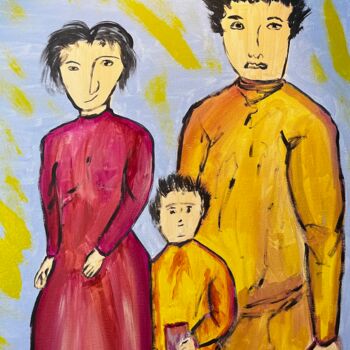 Painting titled "Photo de famille" by Olivier De Pooter, Original Artwork, Acrylic