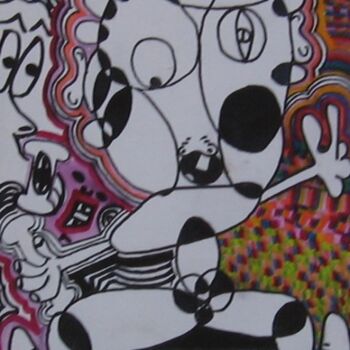 Drawing titled "Personnages" by Olivier Dumont, Original Artwork