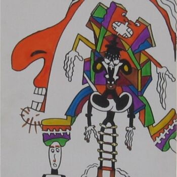 Drawing titled "Personnages" by Olivier Dumont, Original Artwork