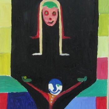 Schilderij getiteld "Jeu de jambes rouges" door Olivier Dumont, Origineel Kunstwerk