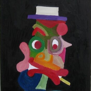 Pintura intitulada "L'homme au chapeau…" por Olivier Dumont, Obras de arte originais