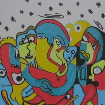Painting titled "Faire corps" by Olivier Dumont, Original Artwork