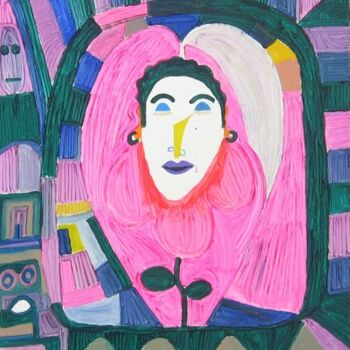 Pintura intitulada "Frida Kahlo dans mo…" por Olivier Dumont, Obras de arte originais