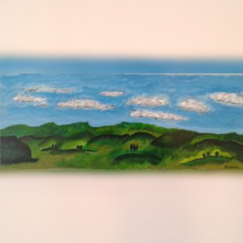 Painting titled "La campagne" by Djouck, Original Artwork, Acrylic