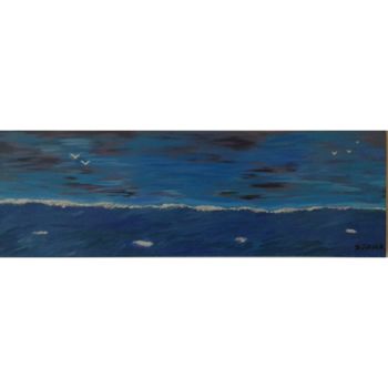 Peinture intitulée "la grande bleue" par Djouck, Œuvre d'art originale, Acrylique