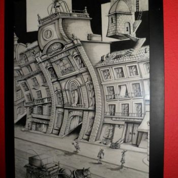 Drawing titled "MAIRIE DE BEZIERS" by Olivier Feron, Original Artwork, Ink