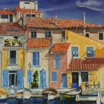 Картина под названием "La petite Venise pr…" - Olivier Gouin, Подлинное произведение искусства, Масло Установлен на Деревянн…