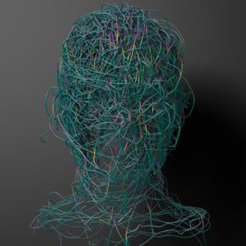 Digitale Kunst mit dem Titel "tète fil" von Olivier Glon, Original-Kunstwerk, 3D Modellierung
