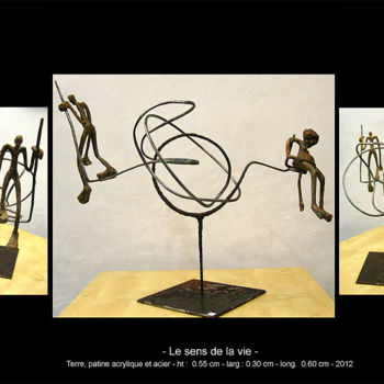 Skulptur mit dem Titel "Sens de la vie!" von Olivier Grolleau, Original-Kunstwerk