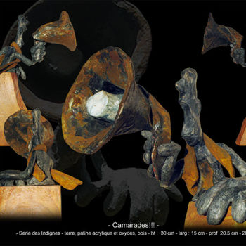 Sculpture titled "Camarades!!!! - (sé…" by Olivier Grolleau, Original Artwork