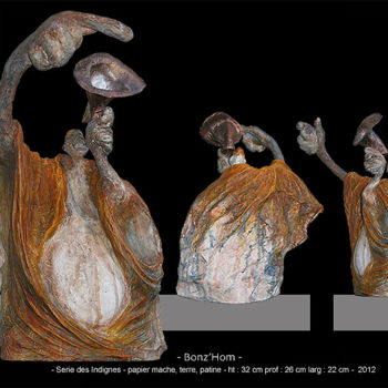 Skulptur mit dem Titel "Bonz'Hom - (série d…" von Olivier Grolleau, Original-Kunstwerk