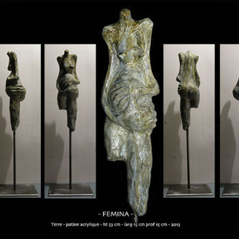 Γλυπτική με τίτλο "Fémina" από Olivier Grolleau, Αυθεντικά έργα τέχνης