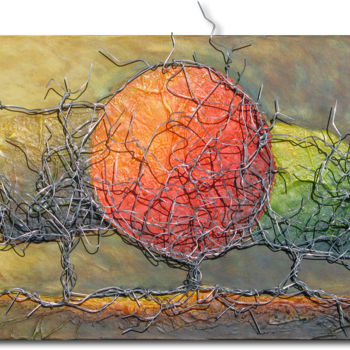 Pittura intitolato "Three tree's 2" da Olivier Grolleau, Opera d'arte originale