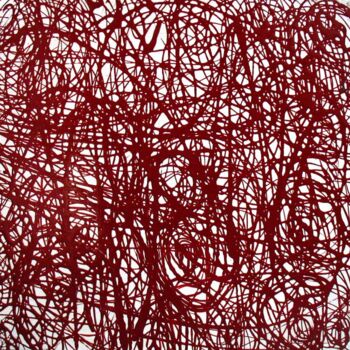Pittura intitolato "The red line" da Olivier Horen, Opera d'arte originale, Olio
