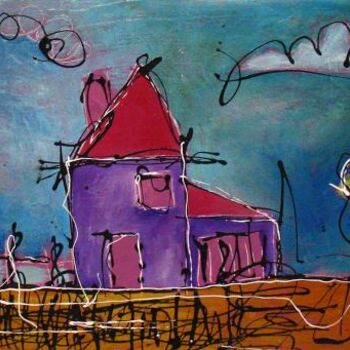 Schilderij getiteld "My dreams' house..." door Olivier Horen, Origineel Kunstwerk, Olie