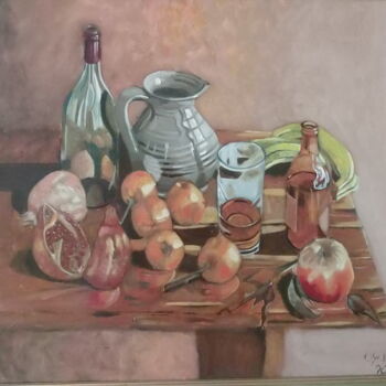 Peinture intitulée "mandarine verre de…" par Olivier Leclercq (Oyans), Œuvre d'art originale, Huile