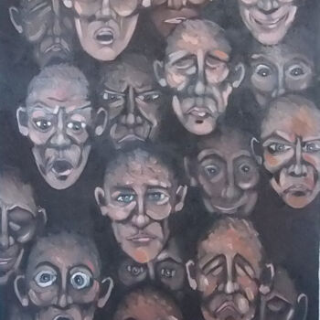 Peinture intitulée "expressions" par Olivier Leclercq (Oyans), Œuvre d'art originale, Huile