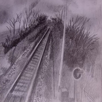 Dessin intitulée "passage de chemin d…" par Olivier Leclercq (Oyans), Œuvre d'art originale, Crayon