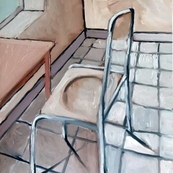 Painting titled "chaise vide" by Olivier Leclercq (Oyans), Original Artwork