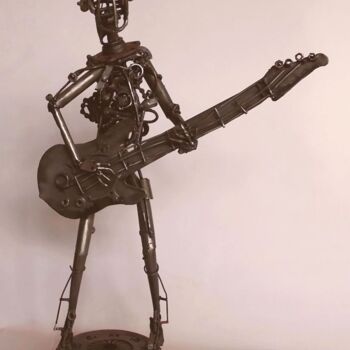 Sculpture intitulée "Le bassiste" par Olivier Lecourtois, Œuvre d'art originale, Métaux