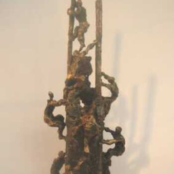 Skulptur mit dem Titel "La tour" von Olivier Lecourtois, Original-Kunstwerk, Metalle