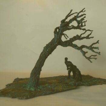 Sculpture titled "Dans le vent" by Olivier Lecourtois, Original Artwork, Bronze