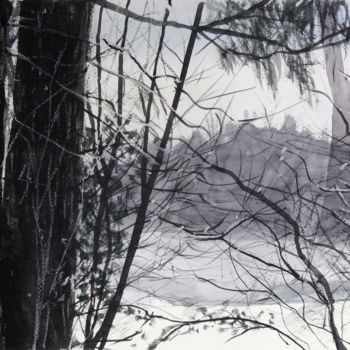 Pittura intitolato "arbres en hiver.jpg" da Olivier Manoury, Opera d'arte originale