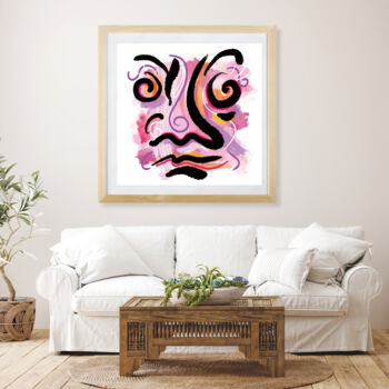 Digitale Kunst mit dem Titel "VISAGE ROSE - 60x60…" von Olivier Nonis, Original-Kunstwerk, Digitale Malerei