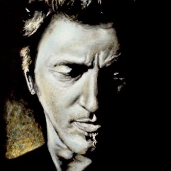 Dessin intitulée "Bruce Springsteen -…" par Olivier Pringal, Œuvre d'art originale, Pastel