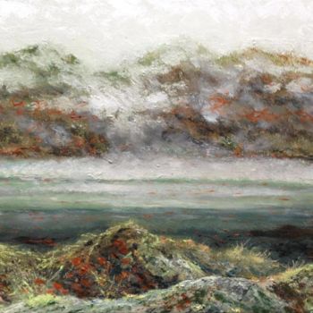 Painting titled "Paysage de brume" by Olivier Rilliet, Original Artwork, Oil