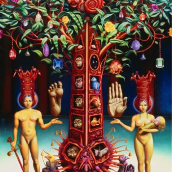 Peinture intitulée "L'arbre de vie" par Olivier Zappelli (oz), Œuvre d'art originale