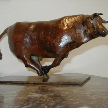 Escultura intitulada "toro courant" por Olivier Chalmin, Obras de arte originais