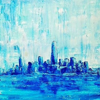 Malarstwo zatytułowany „NYC rain” autorstwa Olivier Ah-Sam, Oryginalna praca, Akryl