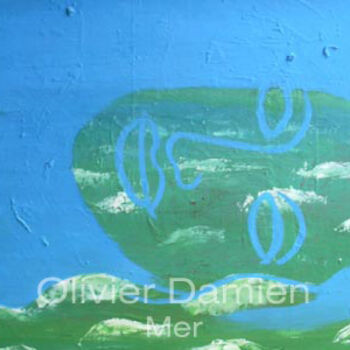 Painting titled "Mer" by Olivier Damien, Original Artwork