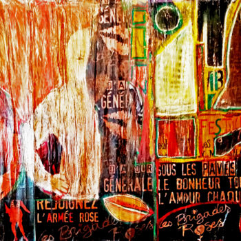Peinture intitulée "Peinture sur affiche" par Olivier Dayot, Œuvre d'art originale, Acrylique