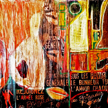 Malerei mit dem Titel "Peinture sur affiche" von Olivier Dayot, Original-Kunstwerk, Acryl