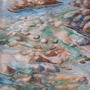 Peinture intitulée "Ruissellement" par Olivier Follin, Œuvre d'art originale, Aquarelle