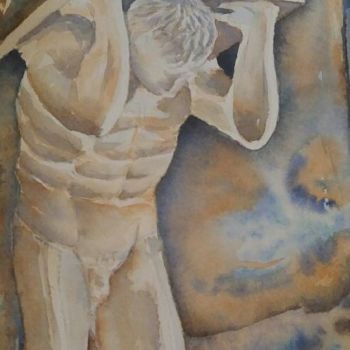 Pintura intitulada "Colosse.jpg" por Olivier Follin, Obras de arte originais, Aquarela