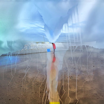Digitale Kunst mit dem Titel "The blue screen (ex…" von Olivier Gilet, Original-Kunstwerk, Digitale Malerei