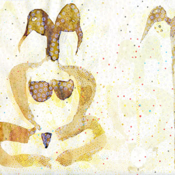 Arts numériques intitulée "Janus woman" par Olivier Gilet, Œuvre d'art originale, Peinture numérique