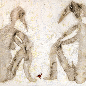 Arte digitale intitolato "Couple version 2 (e…" da Olivier Gilet, Opera d'arte originale, Pittura digitale