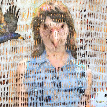 Arts numériques intitulée "Becoming a bird 3 (…" par Olivier Gilet, Œuvre d'art originale, Peinture numérique