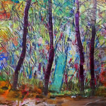 Painting titled "La FORET MAGIQUE" by Olivier Gourion, Original Artwork, Acrylic